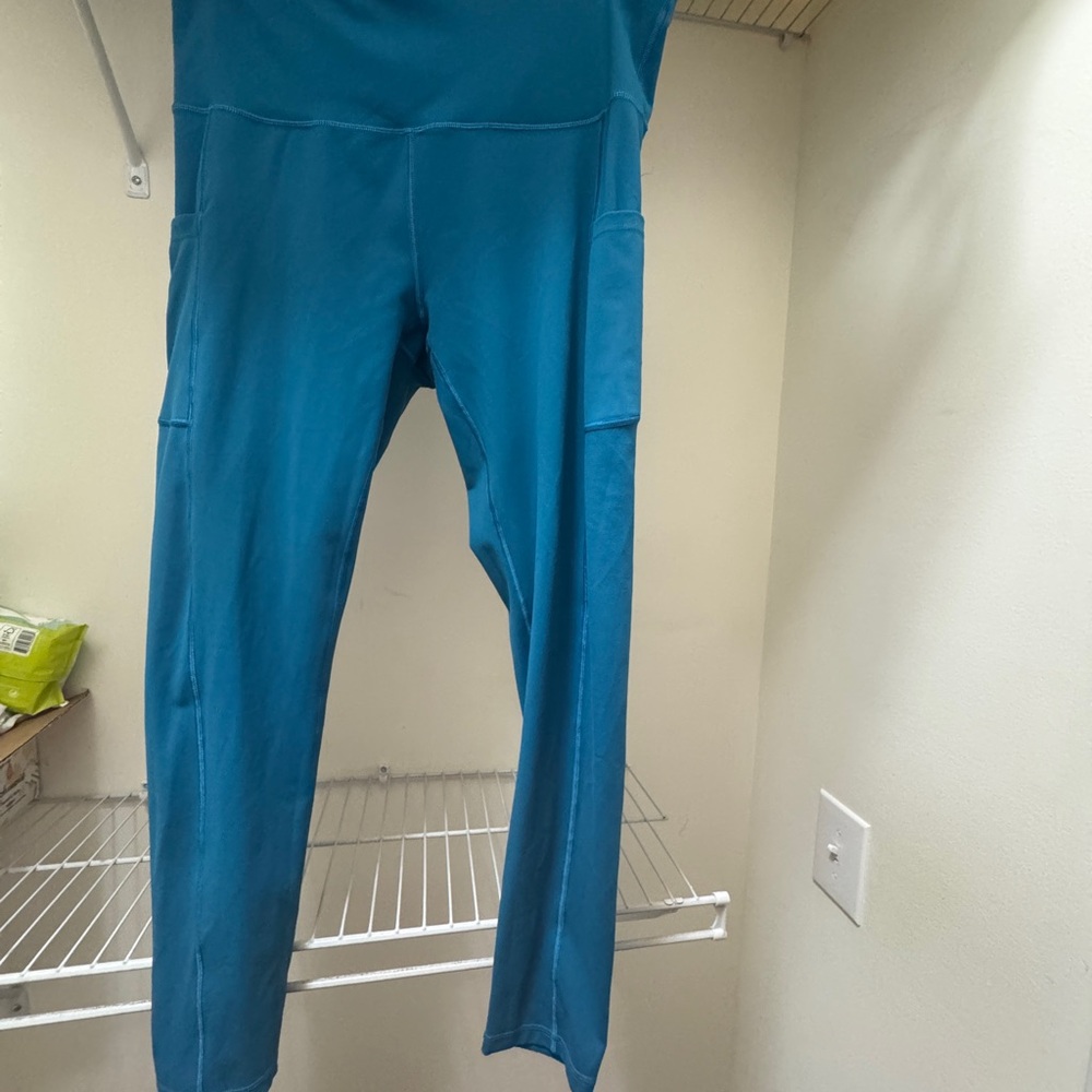 IUGA Plus Size Turquoise Athletic Leggings with Pockets